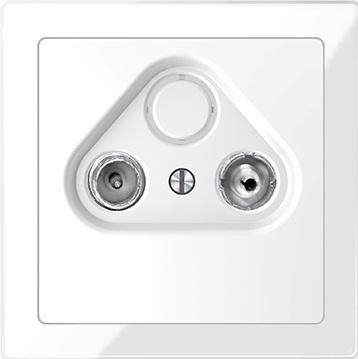 Merten D-Life antenna socket outlet (crystal white frame, lotus white insert)